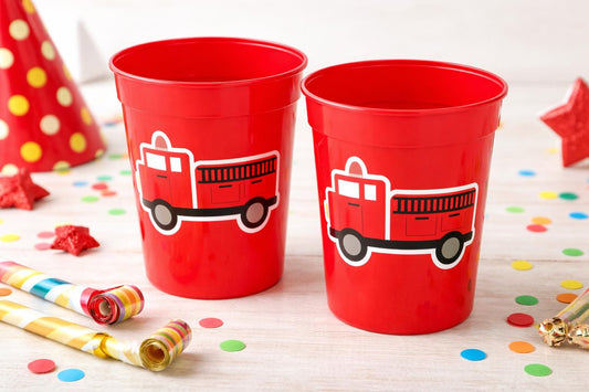 Firetruck Party Cups, Firetruck Treat Cups, Firetruck Party Favors, Firetruck Birthday Favors, Fire Truck Party Favors, Fire truck Birthday
