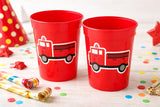 Firetruck Party Cups, Firetruck Treat Cups, Firetruck Party Favors, Firetruck Birthday Favors, Fire Truck Party Favors, Fire truck Birthday
