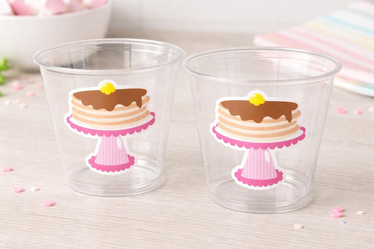 Pancake Party Cups, Pancake Treat Cups, Pancake Birthday, Pancake Party, Pancake Party Favors, Pancakes and Pajamas
