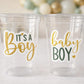 GREEN AND GOLD Baby Shower Cups It's A Boy Baby Shower Favor Green Gold Gender Neutral Baby Shower Favor Green Baby Shower Favor Cups