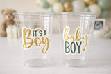 GREEN AND GOLD Baby Shower Cups It's A Boy Baby Shower Favor Green Gold Gender Neutral Baby Shower Favor Green Baby Shower Favor Cups