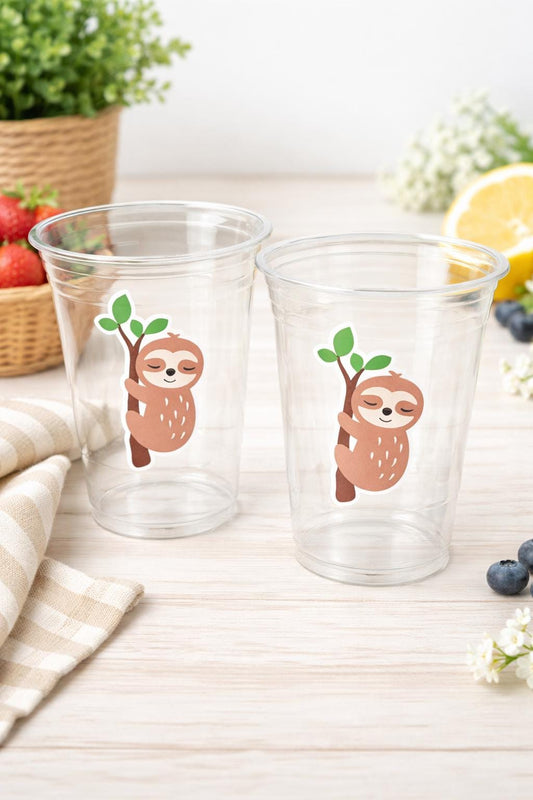 SLOTH PARTY CUPS - Sloth Cups Sloth Birthday Cups Sloth Baby Shower Cups Sloth Party Decorations Sloth Party Favors Sloth Favor Cups Sloth