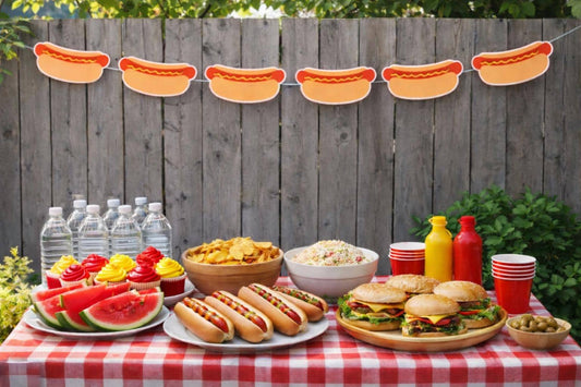 Hot Dog Garland / Hot Dog Banner, Fast Food Banner, Fast Food Garland, Photo Prop
