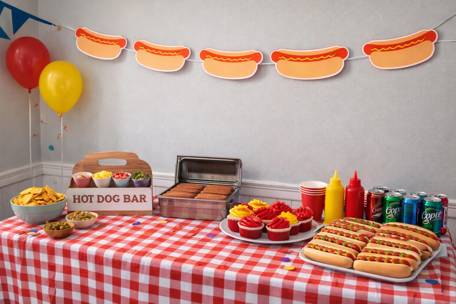 Hot Dog Garland / Hot Dog Banner, Fast Food Banner, Fast Food Garland, Photo Prop
