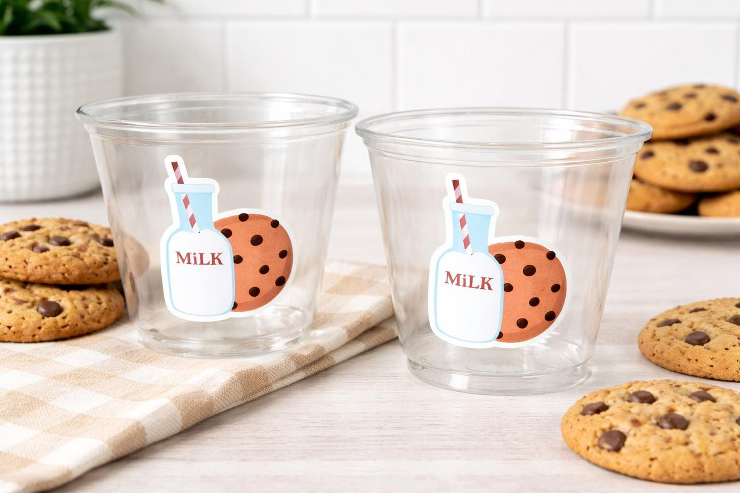 Milk Decorations Cookies Party Cups, Milk Cups and Cookies Cups Party Favors Milk Treat Cups Milk Birthday Cookies Birthday Favors Cups