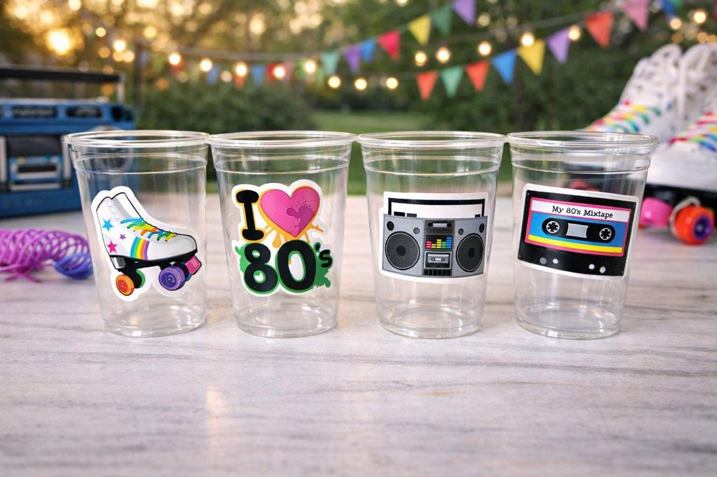 I Love the 80'S PARTY CUPS - 80's Birthday Cups 80's Party Cups 80's Decorations 80's Birthday Party 80's Birthday Party Decorations 80s 90s