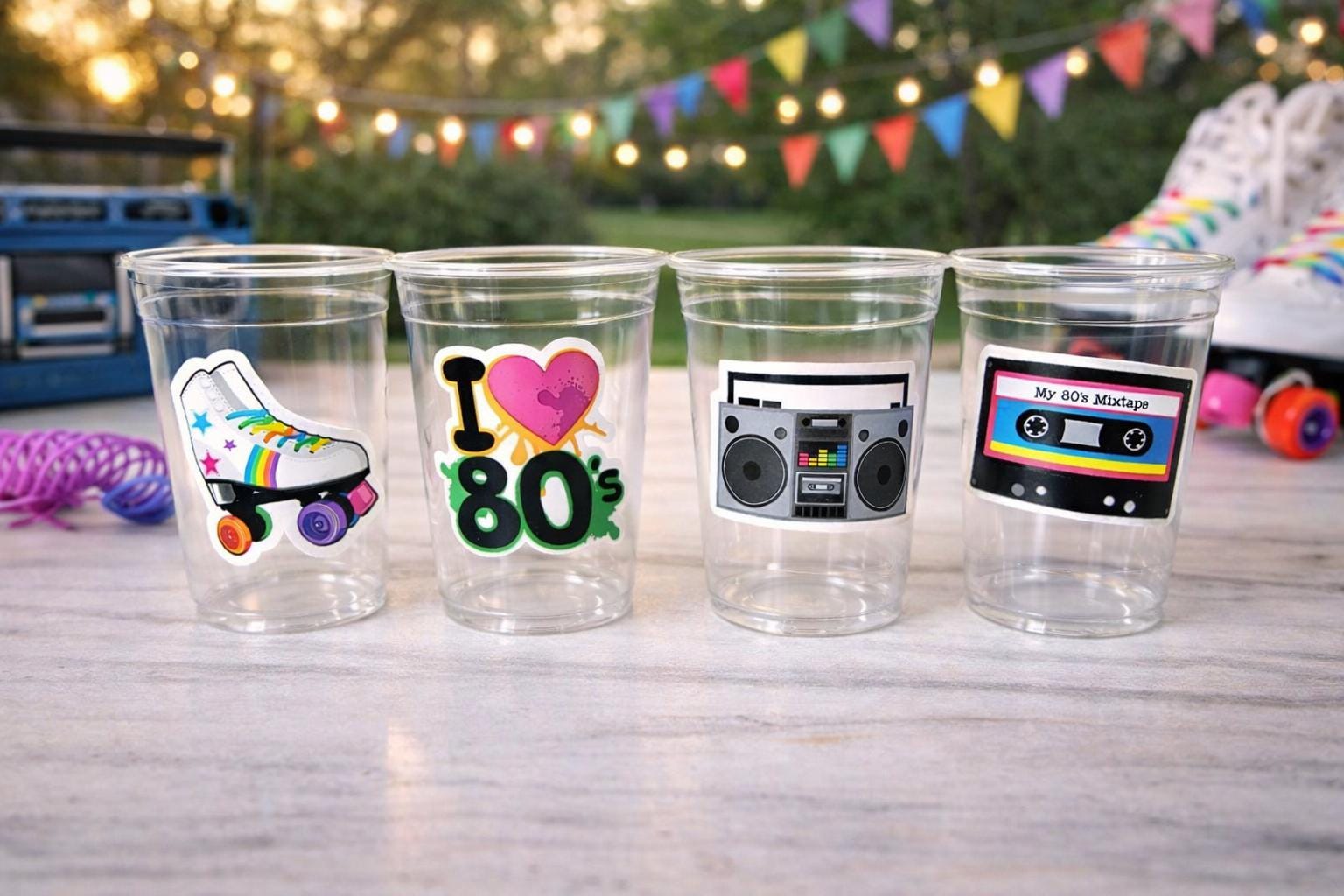 I Love the 80'S PARTY CUPS - 80's Birthday Cups 80's Party Cups 80's Decorations 80's Birthday Party 80's Birthday Party Decorations 80s 90s