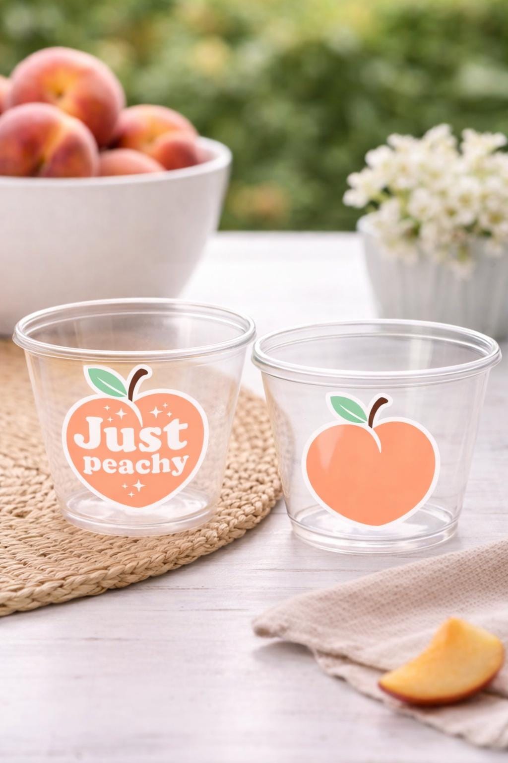 PEACH PARTY CUPS- Peach Birthday Party Peach First Birthday Peach 1st Birthday Peach Party Decorations Peach Party Supplies Just Peachy Cups