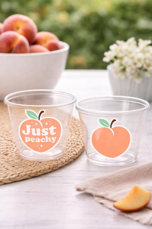 PEACH PARTY CUPS- Peach Birthday Party Peach First Birthday Peach 1st Birthday Peach Party Decorations Peach Party Supplies Just Peachy Cups