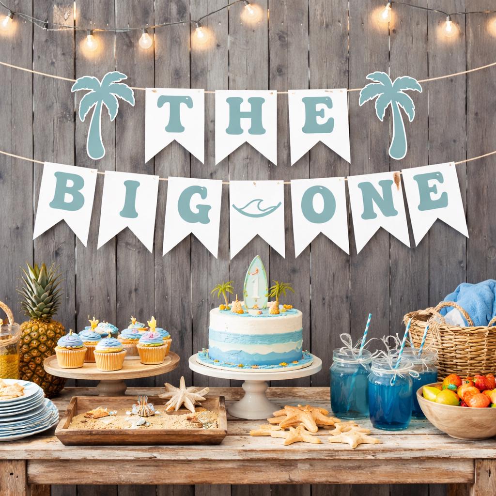 Surf Birthday Banner, The Big One Banner, 1st Birthday Party Banner, Surf Birthday Party Banner, Surfing Banner, Surfs Up Banner, Surfer