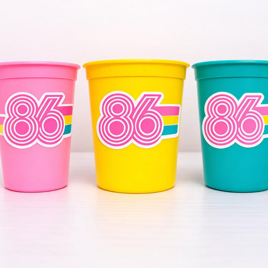 Retro 40th PARTY CUPS - Best of 1985 40th Birthday Party 40th Birthday Favors 40th Party Cups 40th Party Decorations 1985 Birthday 80's Cups