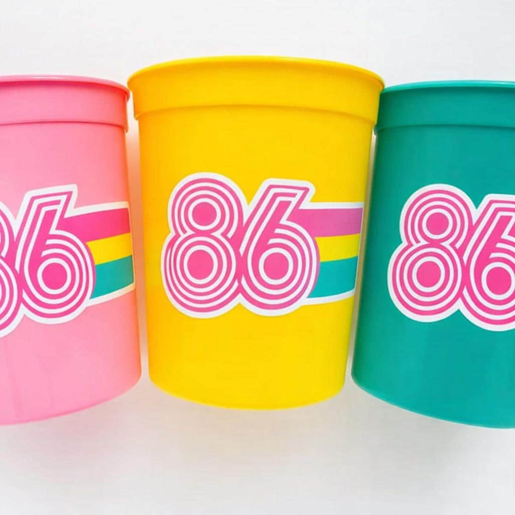 Retro 40th PARTY CUPS - Best of 1985 40th Birthday Party 40th Birthday Favors 40th Party Cups 40th Party Decorations 1985 Birthday 80's Cups