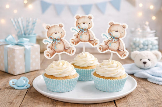 Teddy Bear Cupcake Toppers, Teddybear Cupcake Toppers