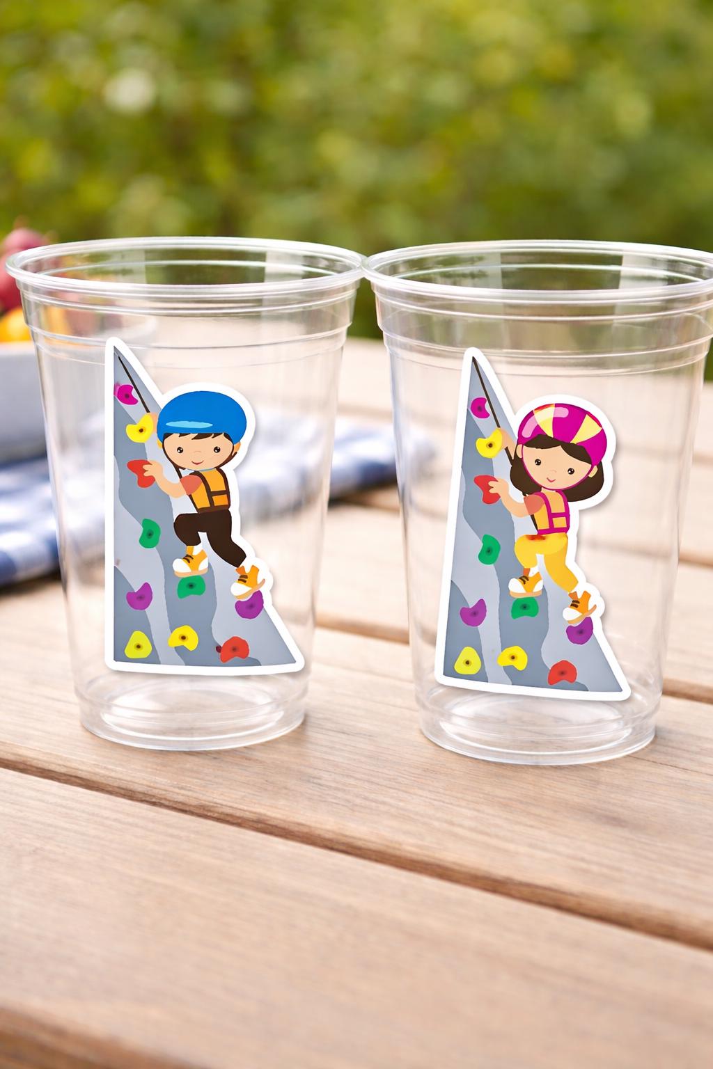 ROCK CLIMBING PARTY Cups -Rock Climbing Birthday Cups Rock Climber Cups Rock Climbing Party Decorations Rock Climb Cups Rock Climbing Favors