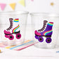 ROLLER SKATE PARTY Cups - Roller Skating Birthday Cups Skate Party Favors Skating Party Cups Roller Skating Birthday 80's Birthday Party