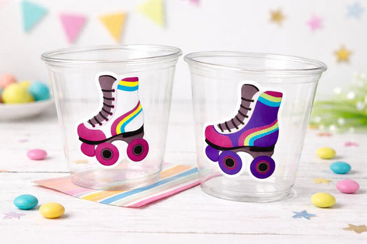 ROLLER SKATE PARTY Cups - Roller Skating Birthday Cups Skate Party Favors Skating Party Cups Roller Skating Birthday 80's Birthday Party