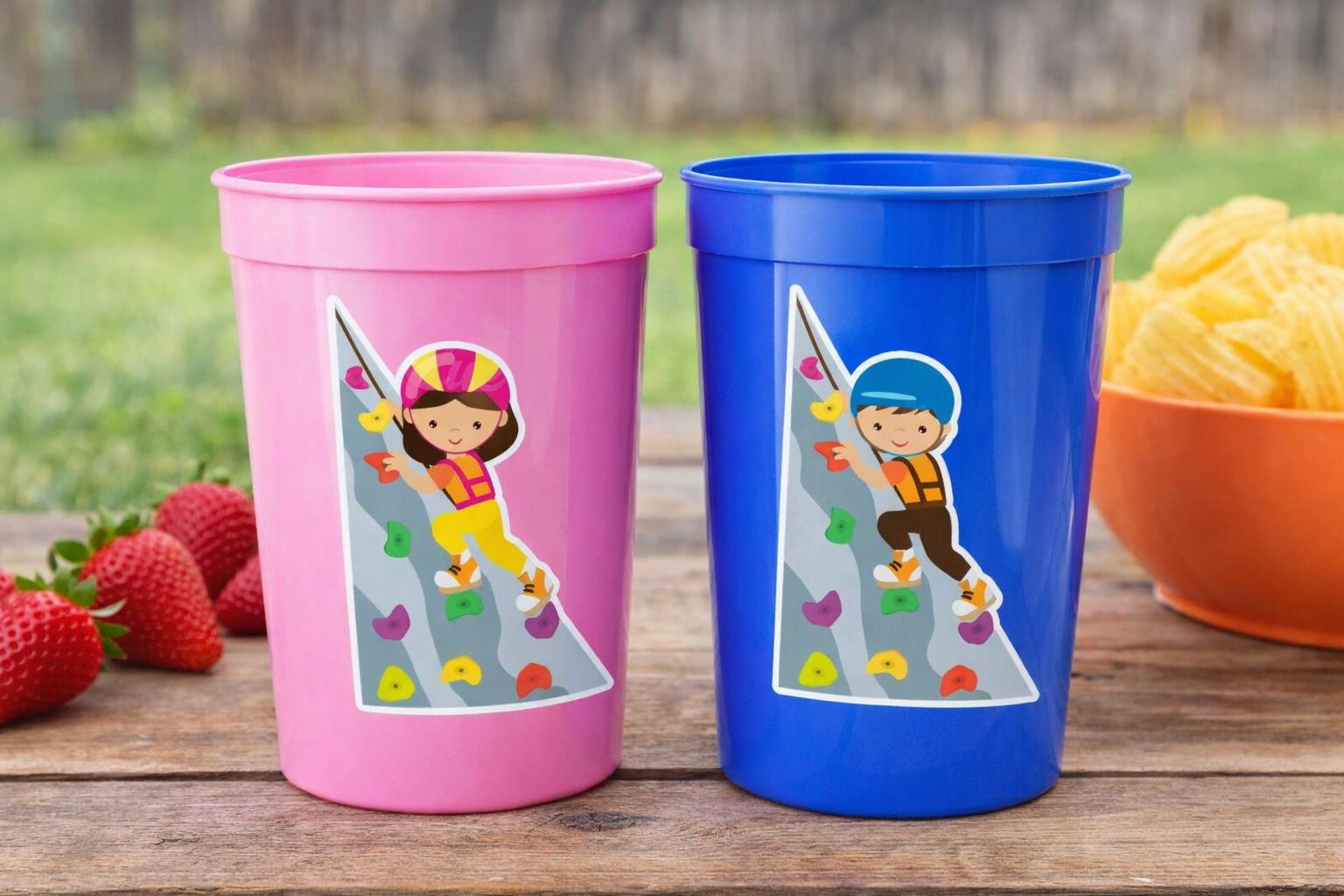 ROCK CLIMBING PARTY Cups -Rock Climbing Birthday Cups Rock Climber Cups Rock Climbing Party Decorations Rock Climb Cups Rock Climbing Favors