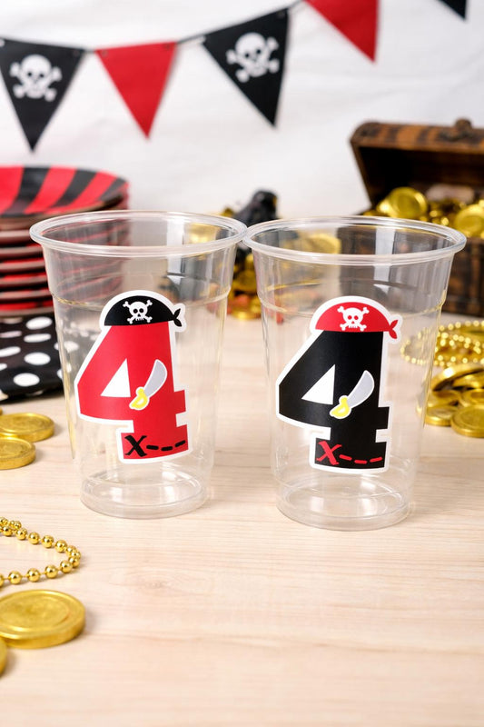 PIRATE PARTY CUPS - Pirate Cups Pirate Birthday Pirate Party Decorations Pirate Birthday Party Pirate Party Supplies Pirate Happy Birthday