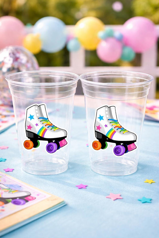 ROLLER SKATE PARTY Cups - Roller Skating Birthday Cups Skate Party Favors Skating Party Cups Roller Skating Birthday 80's Birthday Party