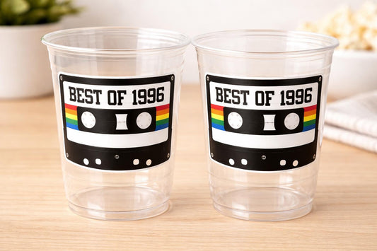 30th PARTY CUPS 30th Birthday Decoration 30th Party Favors 30th Party 30th Birthday Cassette Tape Party Best of 1996 Birthday Vintage 1996