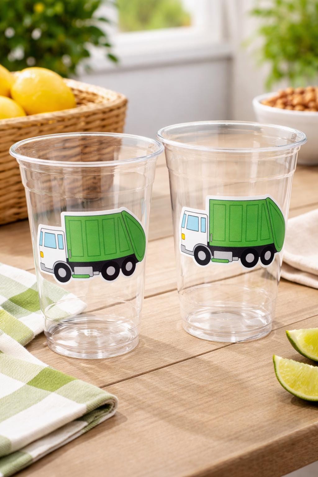 GARBAGE TRUCK PARTY Cups - Garbage Truck Treat Cups Garbage Truck Party Favors Garbage Truck Birthday Favors Trash Garbage Birthday