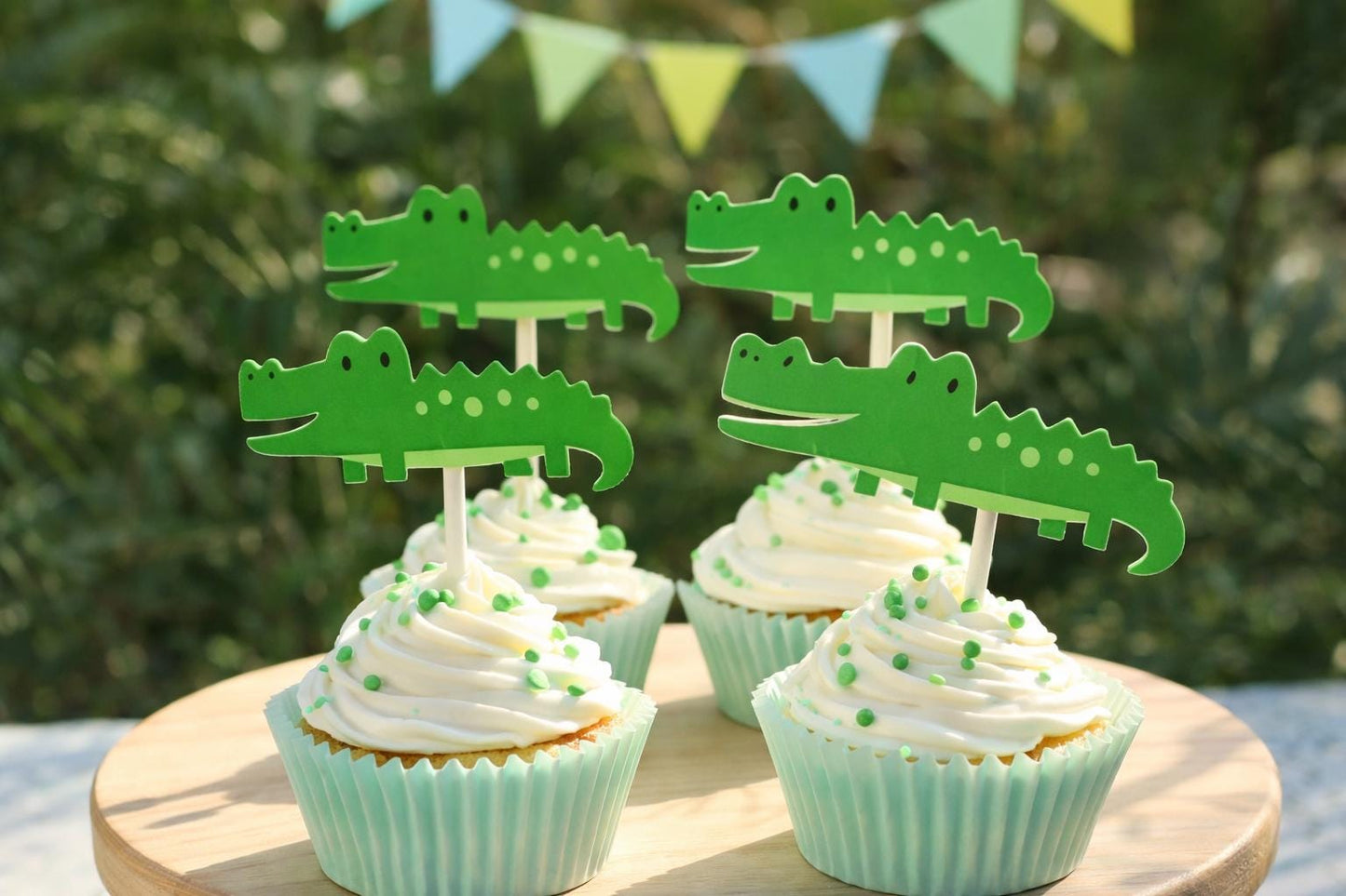 Alligator Cupcake Toppers - Alligator Birthday - Alligator Baby Shower - Jungle Cupcake Toppers - 12319450P