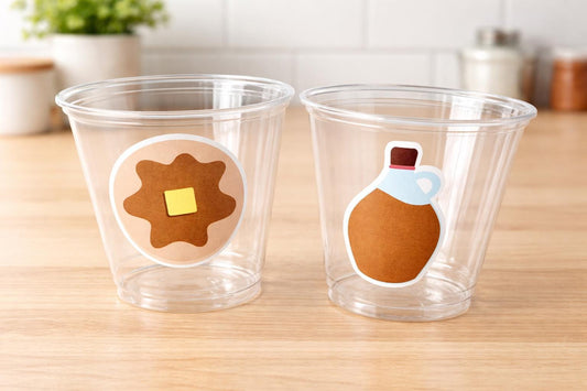 Pancake Party Cups, Pancake Treat Cups, Pancake Birthday, Pancake Party, Pancake Party Favors, Pancakes and Pajamas