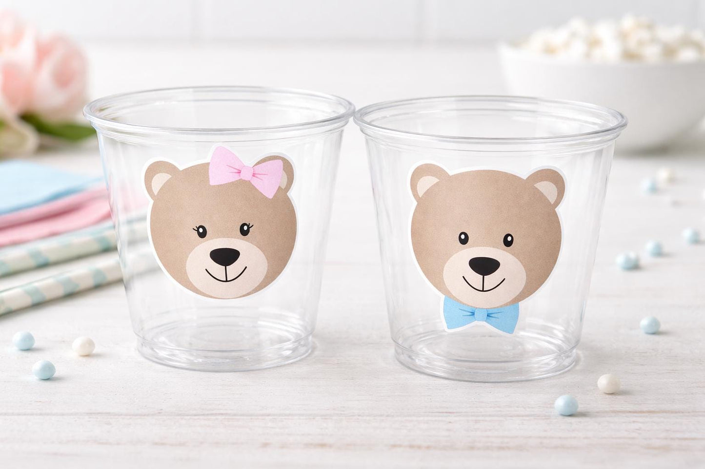 Teddy Bear Party Cups, Teddy Bear Treat Cups, Teddy Bear Birthday, Teddy Bear Party, Teddy Bear Party Favors, Teddy Bear Baby Shower