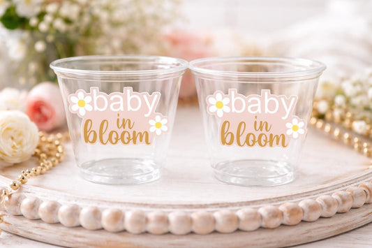 BABY IN BLOOM Party Cups Baby in Bloom Baby Shower Favors Baby in Bloom Shower Cups Baby in Bloom Party Decorations Wildflower Party Cups