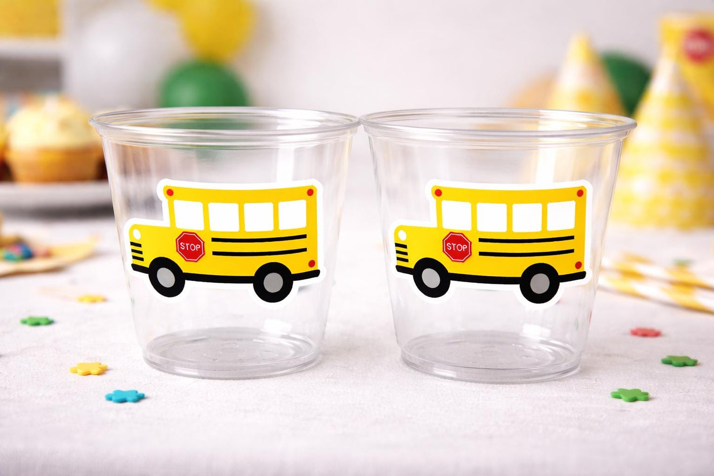 School Bus Party Cups - School Cups School Bus Birthday School Bus Party School Bus Favors Teachers Gift Gift for Teacher Back To School