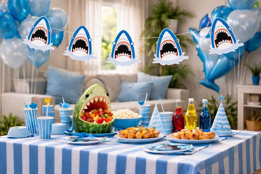 Shark Banner, Shark Garland, Space Banner, Space Garland, Shark Party