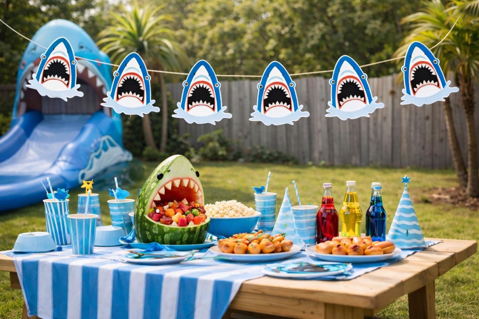 Shark Banner, Shark Garland, Space Banner, Space Garland, Shark Party