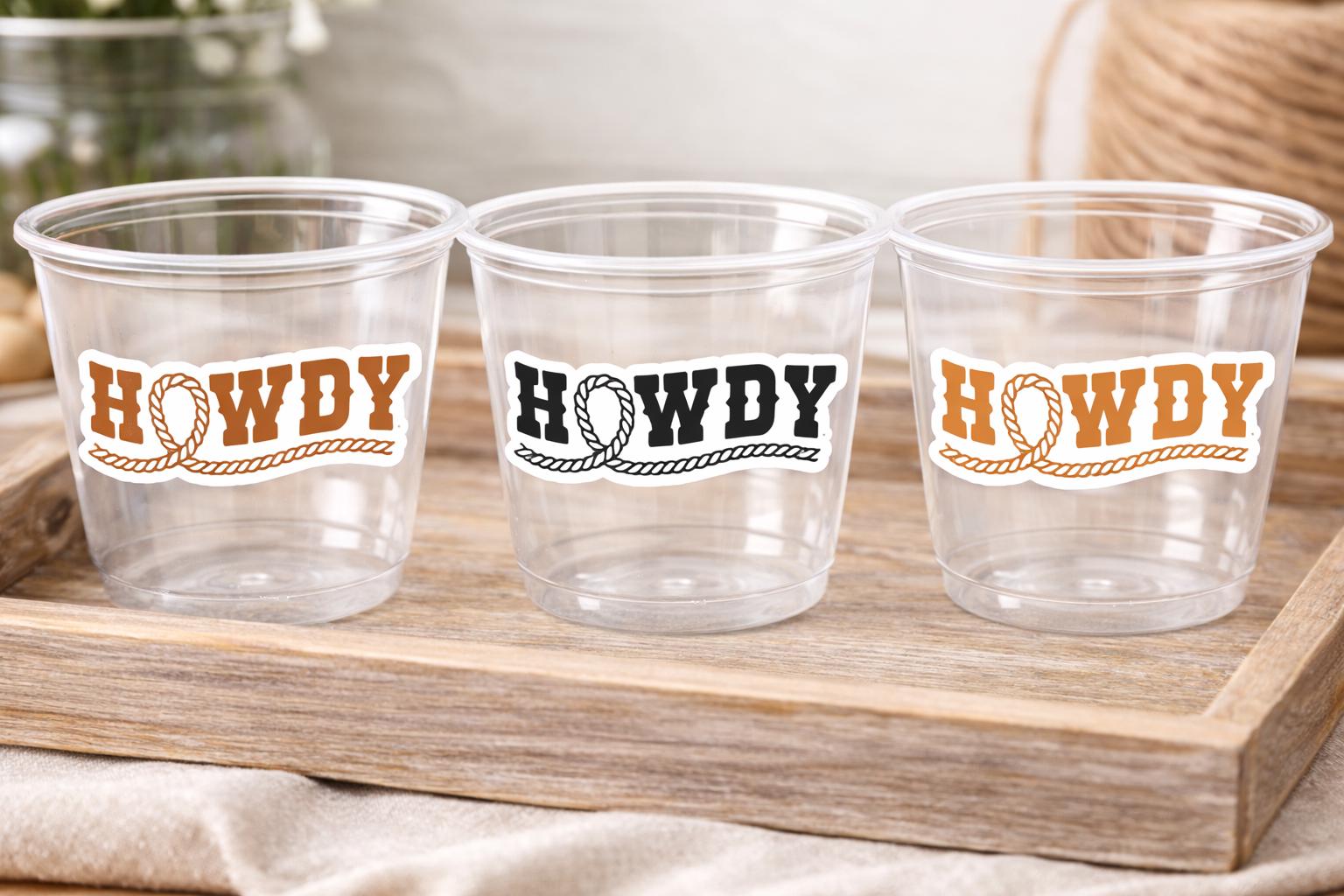 COWBOY PARTY CUPS - Cowboy Howdy Cups Cowboy Party Decorations Cowboy Baby Shower Decorations Baby Sprinkle Cowboy Birthday Decoration Favor