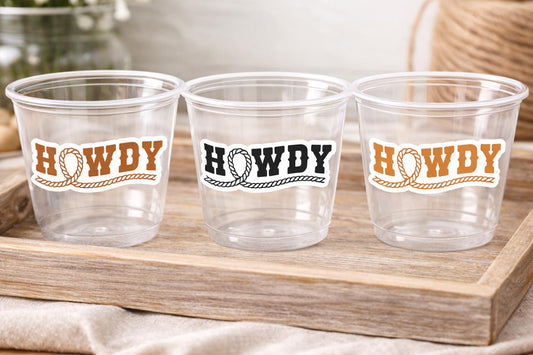 COWBOY PARTY CUPS - Cowboy Howdy Cups Cowboy Party Decorations Cowboy Baby Shower Decorations Baby Sprinkle Cowboy Birthday Decoration Favor