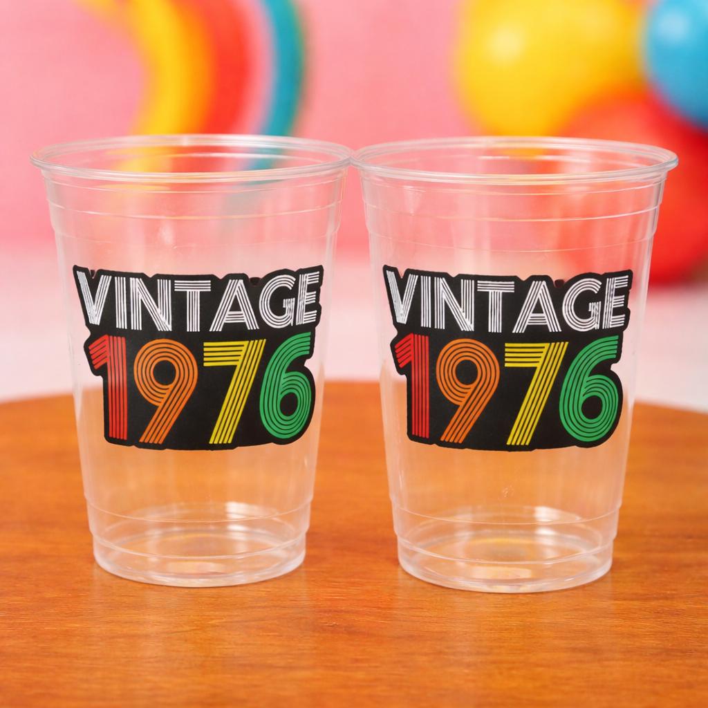 50th PARTY CUPS - 50 and Fabulous 50th Birthday Party 50th Birthday Favors 50th Party Cups 50th Party Decorations 1976 Birthday Party Cups