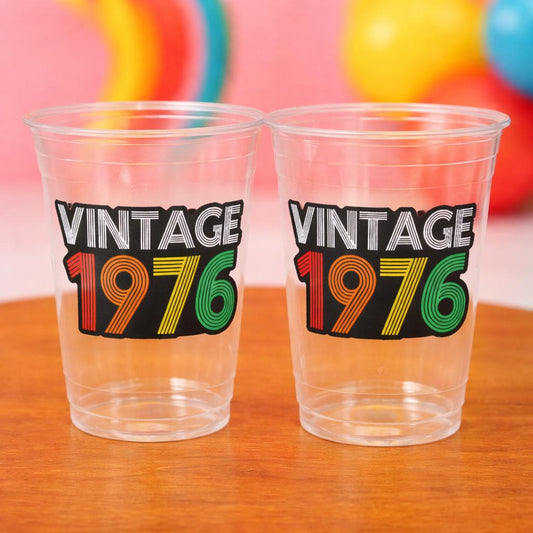 50th PARTY CUPS - 50 and Fabulous 50th Birthday Party 50th Birthday Favors 50th Party Cups 50th Party Decorations 1976 Birthday Party Cups