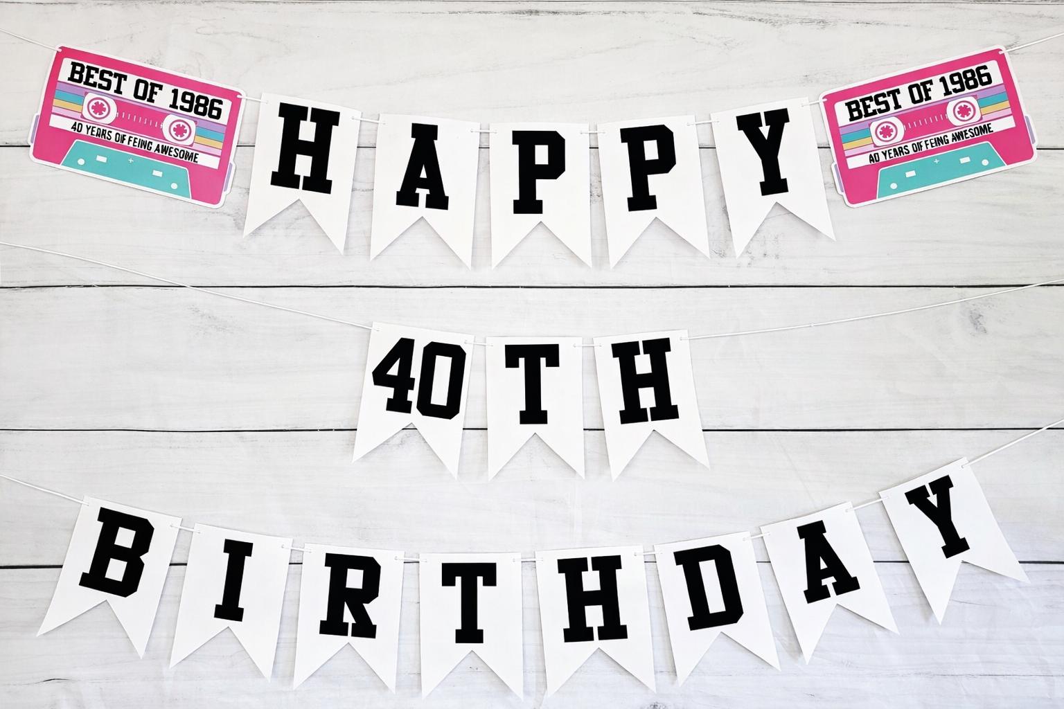 BEST OF 1986 - 40th Birthday Banner 1986 Banner 1986 Party Decorations 40th Party Decorations 40th Party Banner 40 Birthday Party Banner 80s