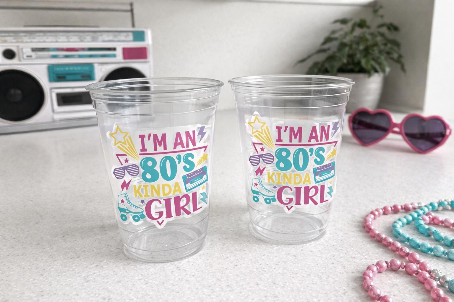 I Love the 80'S PARTY CUPS - 80's Birthday Cups 80's Party Cups 80's Decorations 80's Birthday Party 80's Birthday Party Decorations 80s 90s