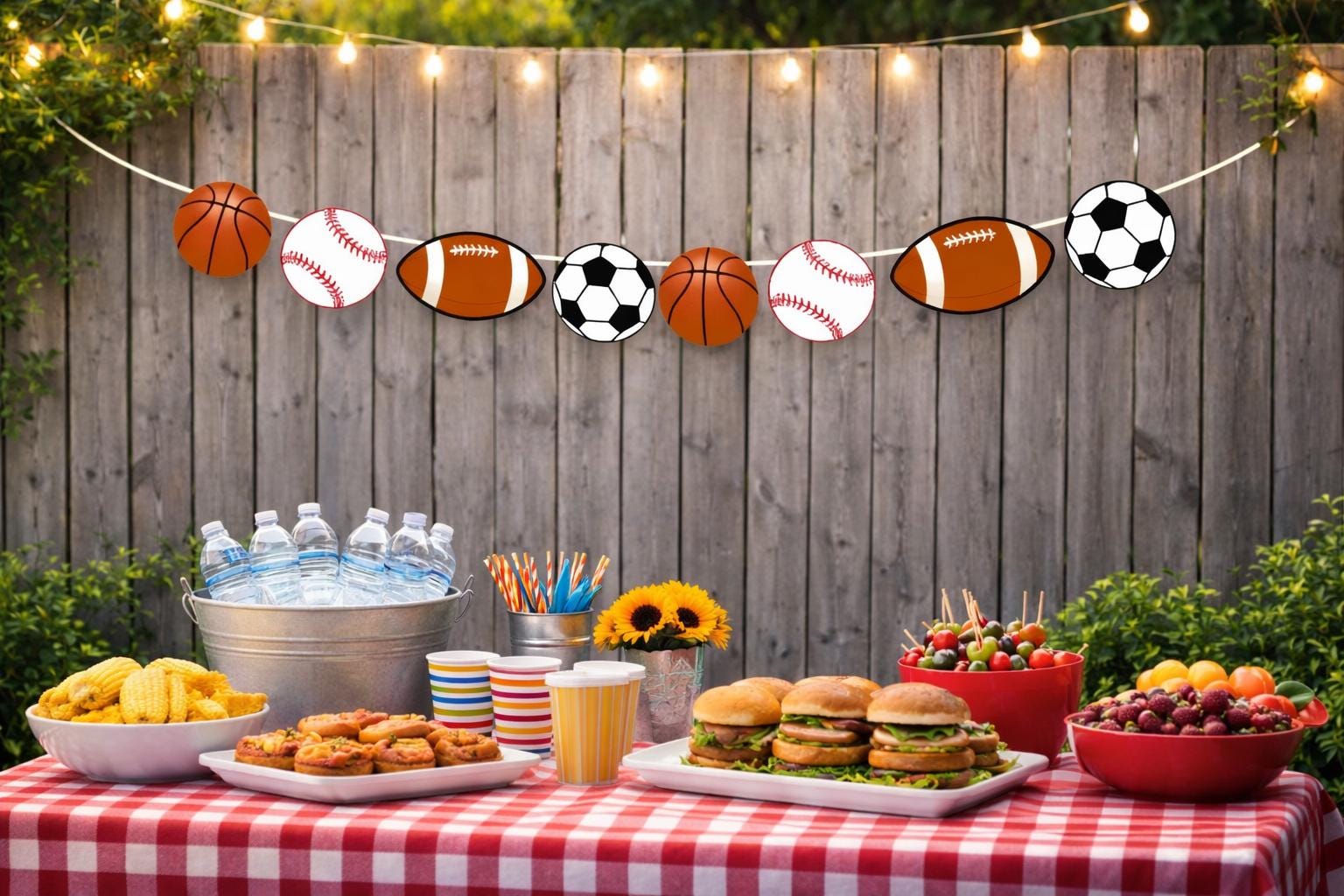Sports Banner, Sports Garland, Sports Party Banner, Sports Theme Garland, Football, Soccer, Baseball, Basketball