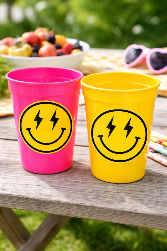 Happy FACE CUPS - One Happy Girl 1st Birthday Happy Happy Face First Birthday Happy Happy Face Cups Happy Face Favors Happy Face