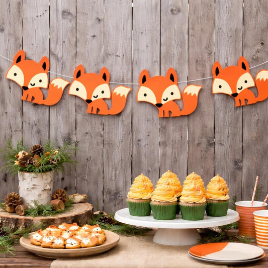 Fox Garland, Fox Banner, Woodland Banner, Woodland Garland, Nursery Decoration, Baby Shower, Photo Prop (11517229A)