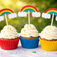 Rainbow Cupcake Toppers, Rainbow Baby Shower, Rainbow Birthday, Cupcake Toppers