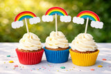 Rainbow Cupcake Toppers, Rainbow Baby Shower, Rainbow Birthday, Cupcake Toppers