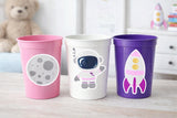 Girl Space Party Cups Galaxy Party Cups Space Birthday Cup Outer Space Birthday Rocket Party Planet Party Astronaut Birthday Party Space Cup