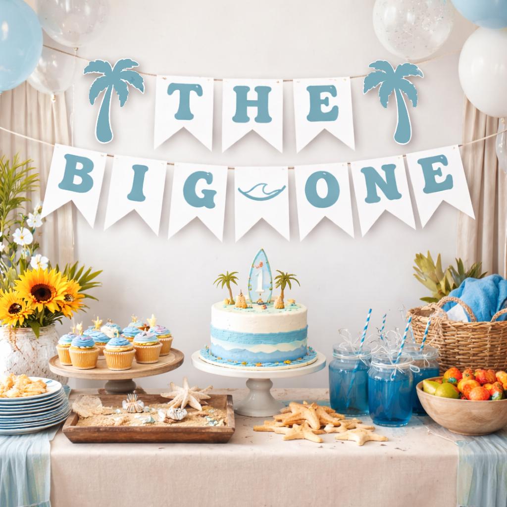 Surf Birthday Banner, The Big One Banner, 1st Birthday Party Banner, Surf Birthday Party Banner, Surfing Banner, Surfs Up Banner, Surfer