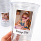 SHIPS FAST - Vintage Est Year Party Cups 16oz, Personalized Photo Plastic Favor Cups for Birthdays & Celebrations, Custom Picture Cups
