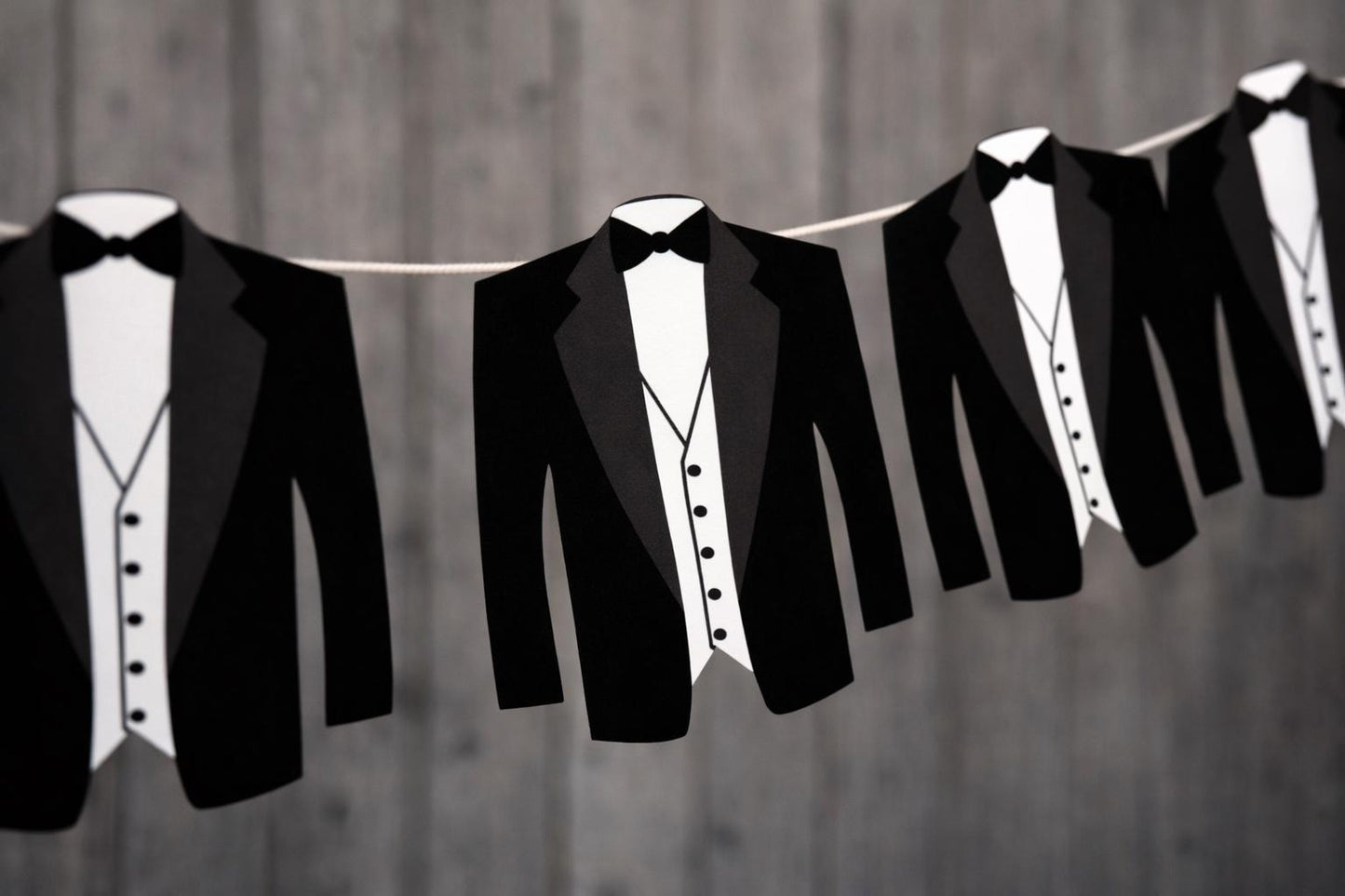 TUXEDO Garland, Tuxedo Banner, Wedding Banner, Wedding Garland, Tux Party Banner, Tux Garland, Tux Decorations, formal party, wedding
