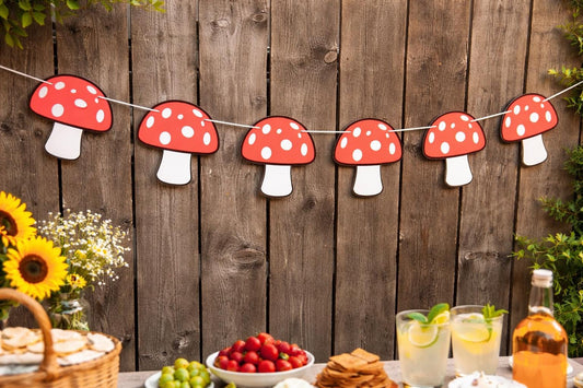 Mushroom Garland, Mushroom Banner, Woodland Banner, Woodland Garland, Nursery Decoration, Photo Prop