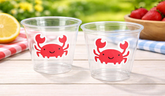 Crab Party Cups, Crab Treat Cups, Crab Birthday, Crab Party, Crab Party Favors, Under the Sea Party Cups