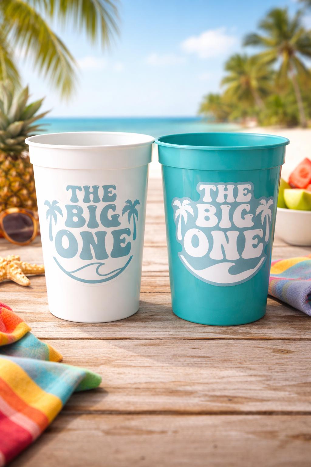 Surf Birthday Cups, The Big One Cups, Hawaii Party Cups, Surf Birthday Party Favor, Surfing Cups, Surfs Up, Surfer, Catch A Wave, Beach Cups